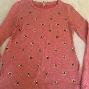 Pink Rhinestone Long Sleeve Pull Over